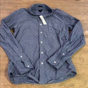 Jcrew chambray polka dot dress shirt